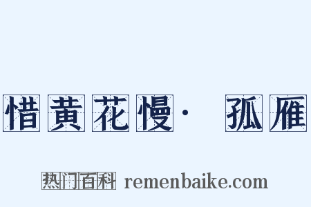 惜黄花慢·孤雁是什么意思的图片